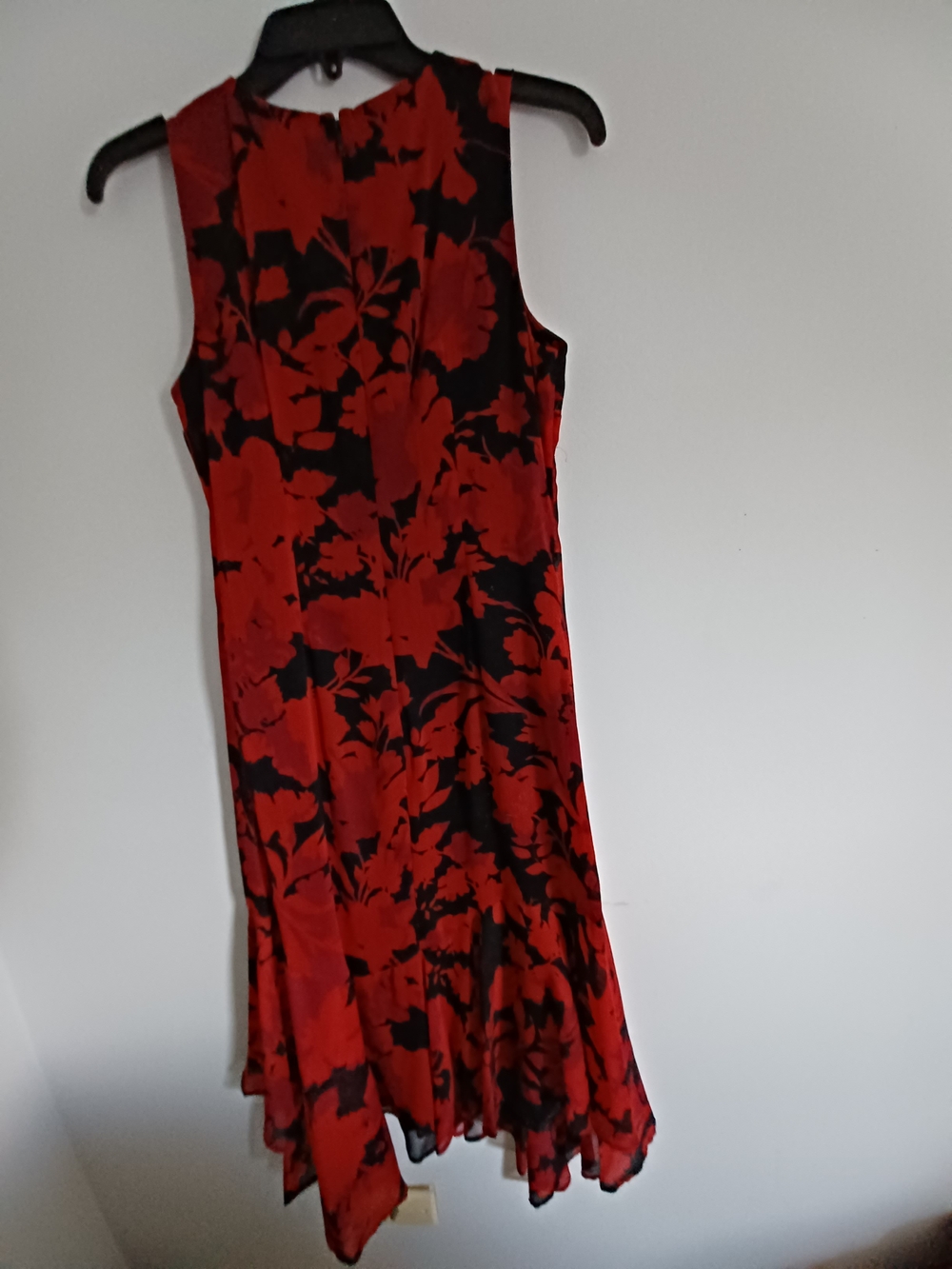 Calvin Klein Red and Black Floral Midi Dress - Picture 3 of 6